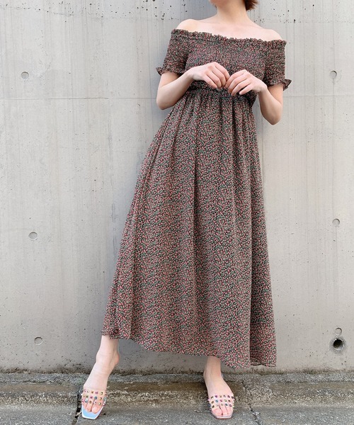 lilLilly(リルリリー)の「チューリップシフォンロングドレス(ワンピース・レディース・ホワイト/レッド/ピンク・FREE)」の13枚目の写真