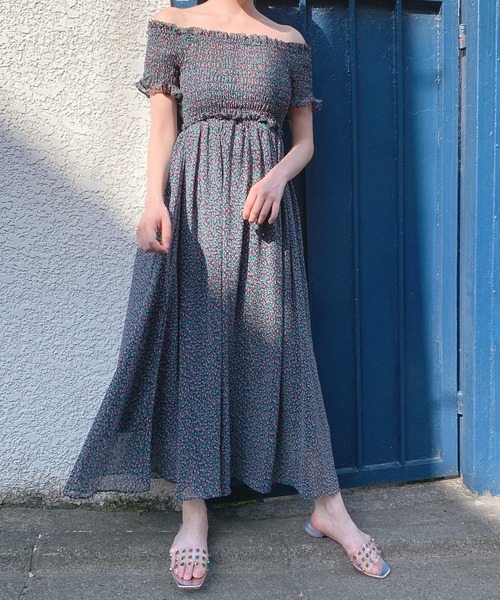 lilLilly(リルリリー)の「チューリップシフォンロングドレス(ワンピース・レディース・ホワイト/レッド/ピンク・FREE)」の7枚目の写真