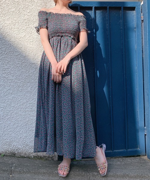 lilLilly(リルリリー)の「チューリップシフォンロングドレス(ワンピース・レディース・ホワイト/レッド/ピンク・FREE)」の5枚目の写真