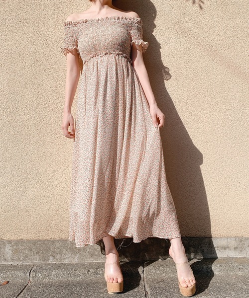 lilLilly(リルリリー)の「チューリップシフォンロングドレス(ワンピース・レディース・ホワイト/レッド/ピンク・FREE)」の17枚目の写真