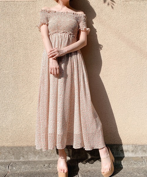 lilLilly(リルリリー)の「チューリップシフォンロングドレス(ワンピース・レディース・ホワイト/レッド/ピンク・FREE)」の20枚目の写真