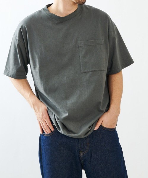 COLONY 2139（コロニートゥーワンスリーナイン）の「【ULTRA HYBRID】USAコットンポケット付半袖Ｔシャツ(ユニセックス可)（Tシャツ/カットソー・メンズ・ブラック/オフホワイト/サックスブルー/チャコールグレー/ライトグレー・MEDIUM/LARGE/X-LARGE）」の3枚目の写真