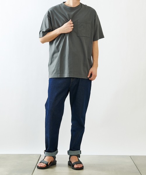 COLONY 2139（コロニートゥーワンスリーナイン）の「【ULTRA HYBRID】USAコットンポケット付半袖Ｔシャツ(ユニセックス可)（Tシャツ/カットソー・メンズ・ブラック/オフホワイト/サックスブルー/チャコールグレー/ライトグレー・MEDIUM/LARGE/X-LARGE）」の14枚目の写真