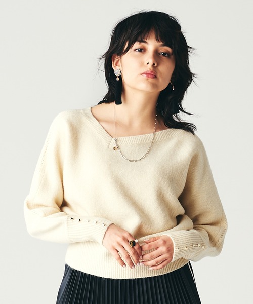 LAYMEE（レイミー）の「Bloom knit / ブルームニット（ニット/セーター・レディース・アイボリー/モカ/ワインレッド・FREE）」の2枚目の写真