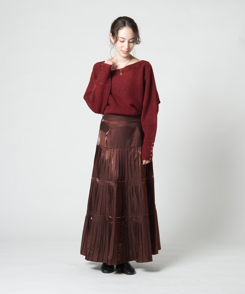 LAYMEE（レイミー）の「Bloom knit / ブルームニット（ニット/セーター・レディース・アイボリー/モカ/ワインレッド・FREE）」の15枚目の写真