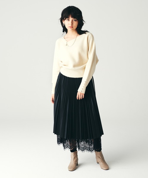 LAYMEE（レイミー）の「Bloom knit / ブルームニット（ニット/セーター・レディース・アイボリー/モカ/ワインレッド・FREE）」の18枚目の写真