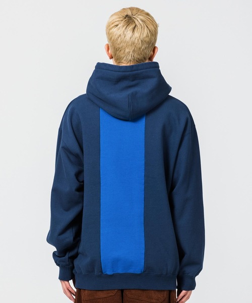 XLARGE（エクストララージ）の「PATCHWORK PULLOVER HOODED SWEAT（パーカー・メンズ・ブラック/ネイビー/バーガンディー・S/M/L/XL）」の5枚目の写真