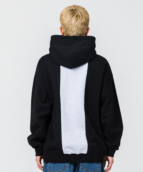 XLARGE（エクストララージ）の「PATCHWORK PULLOVER HOODED SWEAT（パーカー・メンズ・ブラック/ネイビー/バーガンディー・S/M/L/XL）」の6枚目の写真