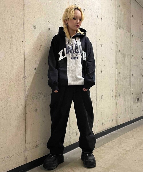 XLARGE（エクストララージ）の「PATCHWORK PULLOVER HOODED SWEAT（パーカー・メンズ・ブラック/ネイビー/バーガンディー・S/M/L/XL）」の22枚目の写真