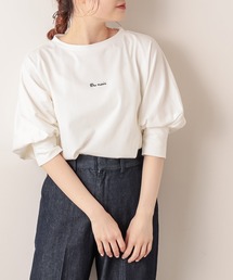 PUAL CE CIN | 【Du noir】ロゴ刺繍ボリューム袖プルオーバー(Tシャツ/カットソー)