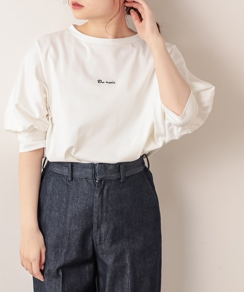 PUAL CE CIN（ピュアルセシン）の「【Du noir】ロゴ刺繍ボリューム袖プルオーバー（Tシャツ/カットソー・レディース・ホワイト/その他1/その他2・FREE）」の19枚目の写真