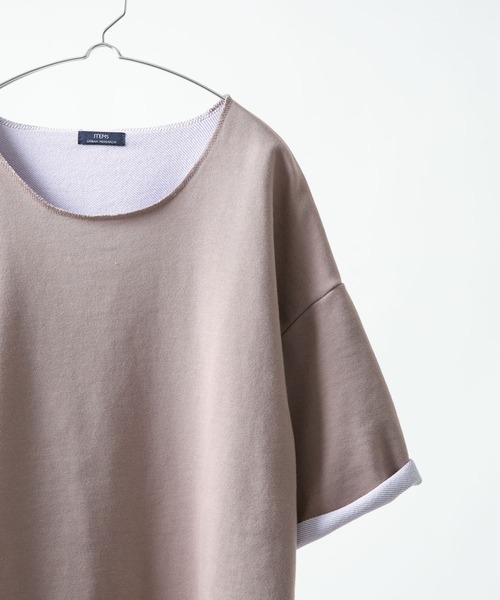 ITEMS URBANRESEARCH（アイテムズ アーバンリサーチ）の「配色裏毛 クルーネック 半袖プルオーバー（Tシャツ/カットソー・メンズ・ブラック/グレー/カーキ/モカ・LARGE/MEDIUM）」の4枚目の写真