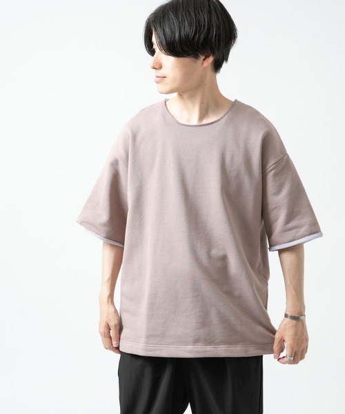 ITEMS URBANRESEARCH（アイテムズ アーバンリサーチ）の「配色裏毛 クルーネック 半袖プルオーバー（Tシャツ/カットソー・メンズ・ブラック/グレー/カーキ/モカ・LARGE/MEDIUM）」の7枚目の写真