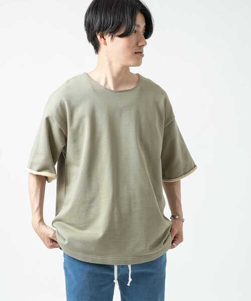 ITEMS URBANRESEARCH（アイテムズ アーバンリサーチ）の「配色裏毛 クルーネック 半袖プルオーバー（Tシャツ/カットソー・メンズ・ブラック/グレー/カーキ/モカ・LARGE/MEDIUM）」の11枚目の写真