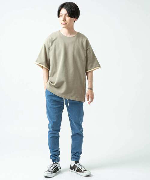 ITEMS URBANRESEARCH（アイテムズ アーバンリサーチ）の「配色裏毛 クルーネック 半袖プルオーバー（Tシャツ/カットソー・メンズ・ブラック/グレー/カーキ/モカ・LARGE/MEDIUM）」の12枚目の写真
