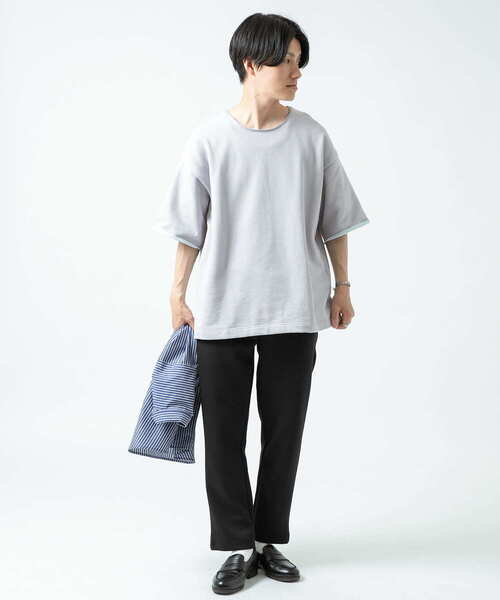 ITEMS URBANRESEARCH（アイテムズ アーバンリサーチ）の「配色裏毛 クルーネック 半袖プルオーバー（Tシャツ/カットソー・メンズ・ブラック/グレー/カーキ/モカ・LARGE/MEDIUM）」の16枚目の写真