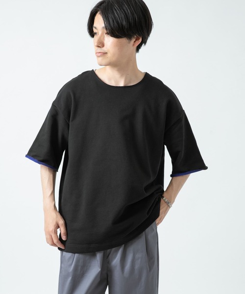 ITEMS URBANRESEARCH（アイテムズ アーバンリサーチ）の「配色裏毛 クルーネック 半袖プルオーバー（Tシャツ/カットソー・メンズ・ブラック/グレー/カーキ/モカ・LARGE/MEDIUM）」の17枚目の写真