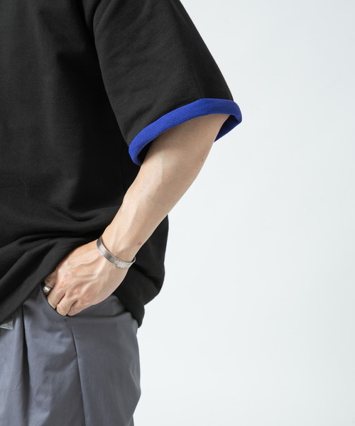 ITEMS URBANRESEARCH（アイテムズ アーバンリサーチ）の「配色裏毛 クルーネック 半袖プルオーバー（Tシャツ/カットソー・メンズ・ブラック/グレー/カーキ/モカ・LARGE/MEDIUM）」の19枚目の写真