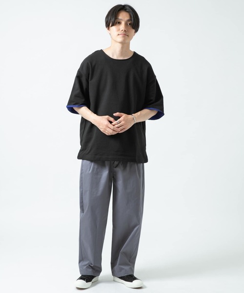 ITEMS URBANRESEARCH（アイテムズ アーバンリサーチ）の「配色裏毛 クルーネック 半袖プルオーバー（Tシャツ/カットソー・メンズ・ブラック/グレー/カーキ/モカ・LARGE/MEDIUM）」の20枚目の写真
