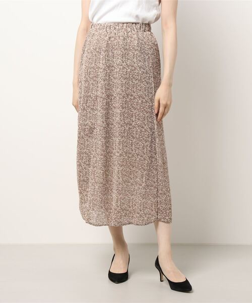 Lugnoncure（ルノンキュール）の「小花柄プリントプリーツマーメードスカート（スカート・レディース・イエロー/ブラック/ベージュ・ﾌﾘ-）」の6枚目の写真