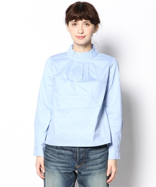 CIAOPANIC（チャオパニック）の「【Ciaopanic】衿フリルBL（シャツ/ブラウス・レディース・ホワイト/サックスブルー・FREE）」の3枚目の写真