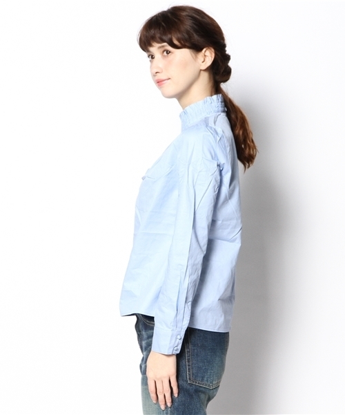 CIAOPANIC（チャオパニック）の「【Ciaopanic】衿フリルBL（シャツ/ブラウス・レディース・ホワイト/サックスブルー・FREE）」の4枚目の写真