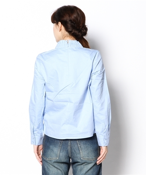 CIAOPANIC（チャオパニック）の「【Ciaopanic】衿フリルBL（シャツ/ブラウス・レディース・ホワイト/サックスブルー・FREE）」の5枚目の写真
