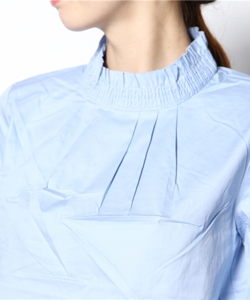 CIAOPANIC（チャオパニック）の「【Ciaopanic】衿フリルBL（シャツ/ブラウス・レディース・ホワイト/サックスブルー・FREE）」の6枚目の写真
