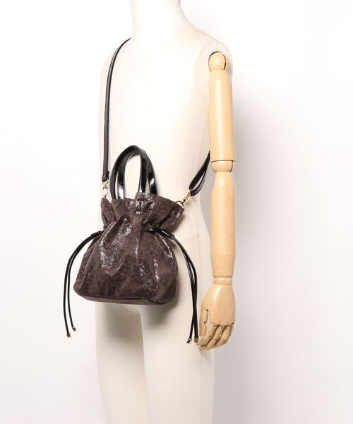 SAC（サック）の「ヘビ型押し合皮ハンドバッグ  SAC unit（ハンドバッグ・レディース・ダークベージュ/ブラック/イエロー・FREE）」の6枚目の写真