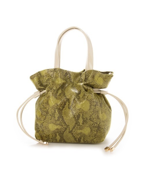 SAC（サック）の「ヘビ型押し合皮ハンドバッグ  SAC unit（ハンドバッグ・レディース・ダークベージュ/ブラック/イエロー・FREE）」の3枚目の写真