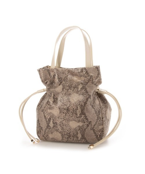 SAC（サック）の「ヘビ型押し合皮ハンドバッグ  SAC unit（ハンドバッグ・レディース・ダークベージュ/ブラック/イエロー・FREE）」の2枚目の写真