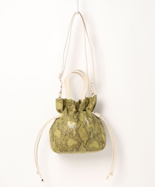 SAC（サック）の「ヘビ型押し合皮ハンドバッグ  SAC unit（ハンドバッグ・レディース・ダークベージュ/ブラック/イエロー・FREE）」の8枚目の写真