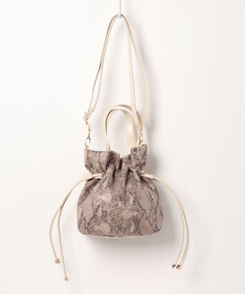 SAC（サック）の「ヘビ型押し合皮ハンドバッグ  SAC unit（ハンドバッグ・レディース・ダークベージュ/ブラック/イエロー・FREE）」の9枚目の写真