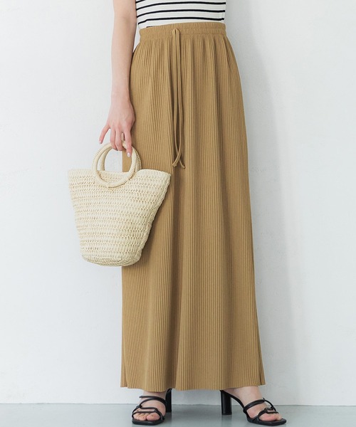 coca（coca）（コカ）の「リブIラインスカート（スカート・レディース・ブラウン/グレー系その他/ネイビー/ブラック/ライトピンク/チャコールグレー/ブルー/ベージュ・ONE SIZE）」の5枚目の写真