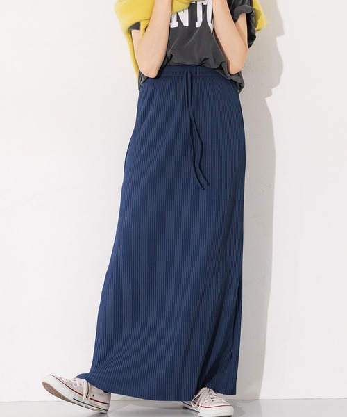 coca（coca）（コカ）の「リブIラインスカート（スカート・レディース・ブラウン/グレー系その他/ネイビー/ブラック/ライトピンク/チャコールグレー/ブルー/ベージュ・ONE SIZE）」の6枚目の写真