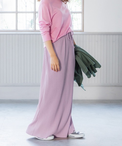 coca（coca）（コカ）の「リブIラインスカート（スカート・レディース・ブラウン/グレー系その他/ネイビー/ブラック/ライトピンク/チャコールグレー/ブルー/ベージュ・ONE SIZE）」の8枚目の写真