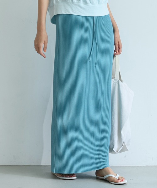 coca（coca）（コカ）の「リブIラインスカート（スカート・レディース・ブラウン/グレー系その他/ネイビー/ブラック/ライトピンク/チャコールグレー/ブルー/ベージュ・ONE SIZE）」の7枚目の写真