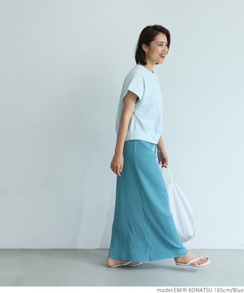 coca（coca）（コカ）の「リブIラインスカート（スカート・レディース・ブラウン/グレー系その他/ネイビー/ブラック/ライトピンク/チャコールグレー/ブルー/ベージュ・ONE SIZE）」の13枚目の写真