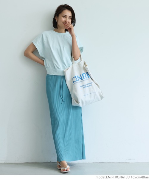 coca（coca）（コカ）の「リブIラインスカート（スカート・レディース・ブラウン/グレー系その他/ネイビー/ブラック/ライトピンク/チャコールグレー/ブルー/ベージュ・ONE SIZE）」の12枚目の写真