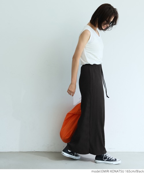 coca（coca）（コカ）の「リブIラインスカート（スカート・レディース・ブラウン/グレー系その他/ネイビー/ブラック/ライトピンク/チャコールグレー/ブルー/ベージュ・ONE SIZE）」の11枚目の写真