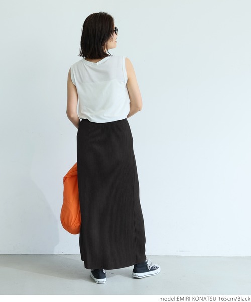 coca（coca）（コカ）の「リブIラインスカート（スカート・レディース・ブラウン/グレー系その他/ネイビー/ブラック/ライトピンク/チャコールグレー/ブルー/ベージュ・ONE SIZE）」の16枚目の写真