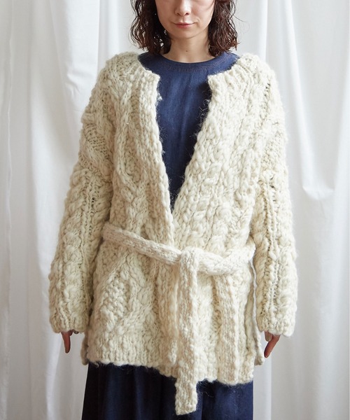 Lene（レネ）の「スラブ　オーバーカーディガン（カーディガン/ボレロ・レディース・ホワイト/マスタード・FREE）」の16枚目の写真