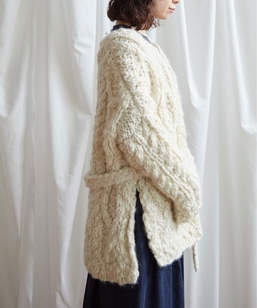 Lene（レネ）の「スラブ　オーバーカーディガン（カーディガン/ボレロ・レディース・ホワイト/マスタード・FREE）」の14枚目の写真