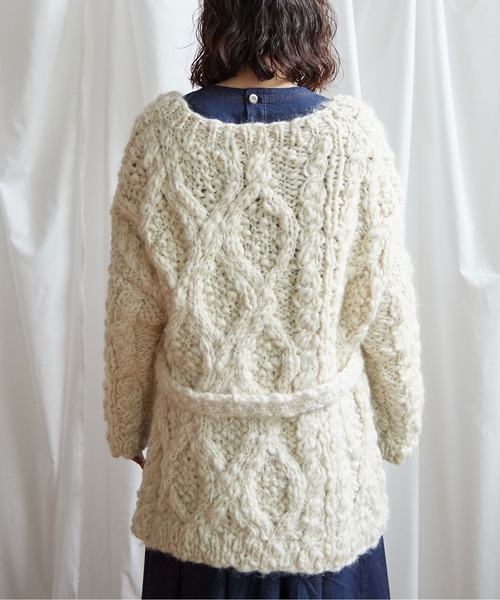 Lene（レネ）の「スラブ　オーバーカーディガン（カーディガン/ボレロ・レディース・ホワイト/マスタード・FREE）」の8枚目の写真