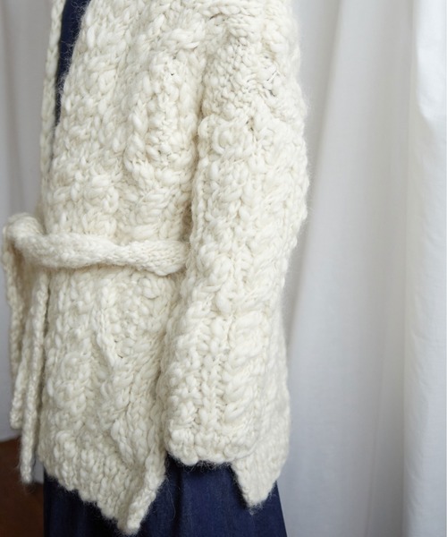 Lene（レネ）の「スラブ　オーバーカーディガン（カーディガン/ボレロ・レディース・ホワイト/マスタード・FREE）」の17枚目の写真