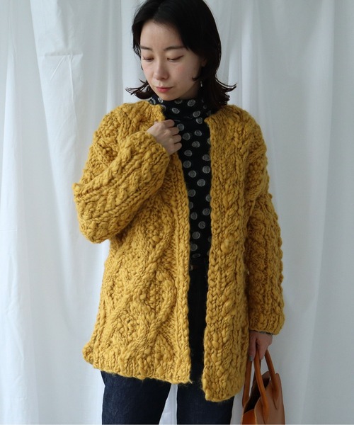 Lene（レネ）の「スラブ　オーバーカーディガン（カーディガン/ボレロ・レディース・ホワイト/マスタード・FREE）」の12枚目の写真