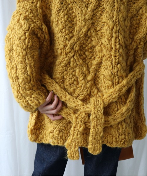 Lene（レネ）の「スラブ　オーバーカーディガン（カーディガン/ボレロ・レディース・ホワイト/マスタード・FREE）」の18枚目の写真