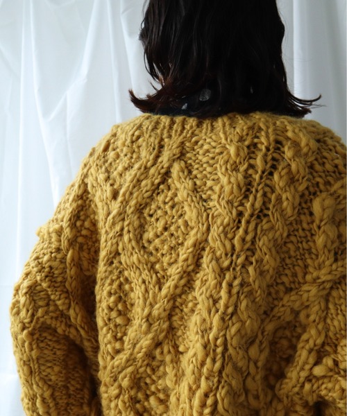 Lene（レネ）の「スラブ　オーバーカーディガン（カーディガン/ボレロ・レディース・ホワイト/マスタード・FREE）」の9枚目の写真