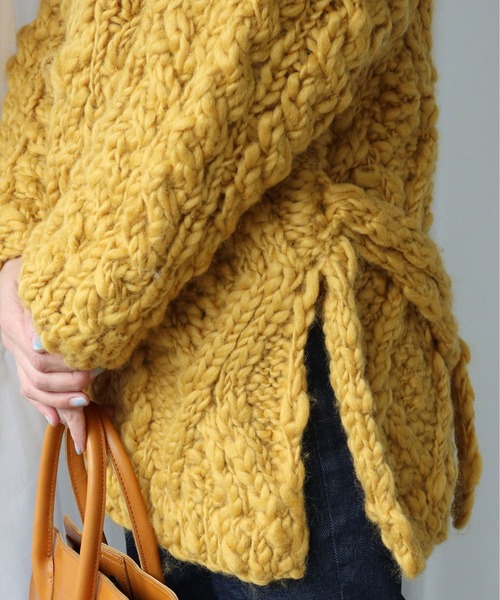 Lene（レネ）の「スラブ　オーバーカーディガン（カーディガン/ボレロ・レディース・ホワイト/マスタード・FREE）」の15枚目の写真