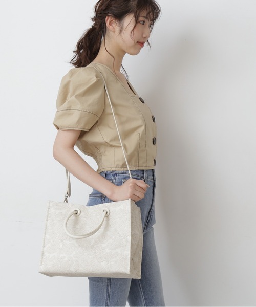 FREE'S MART（フリーズマート）の「◆エンボスペイズリーバッグ（ショルダーバッグ・レディース・ブラウン/ホワイト/ブラック/カーキ・ﾌﾘ-）」の13枚目の写真